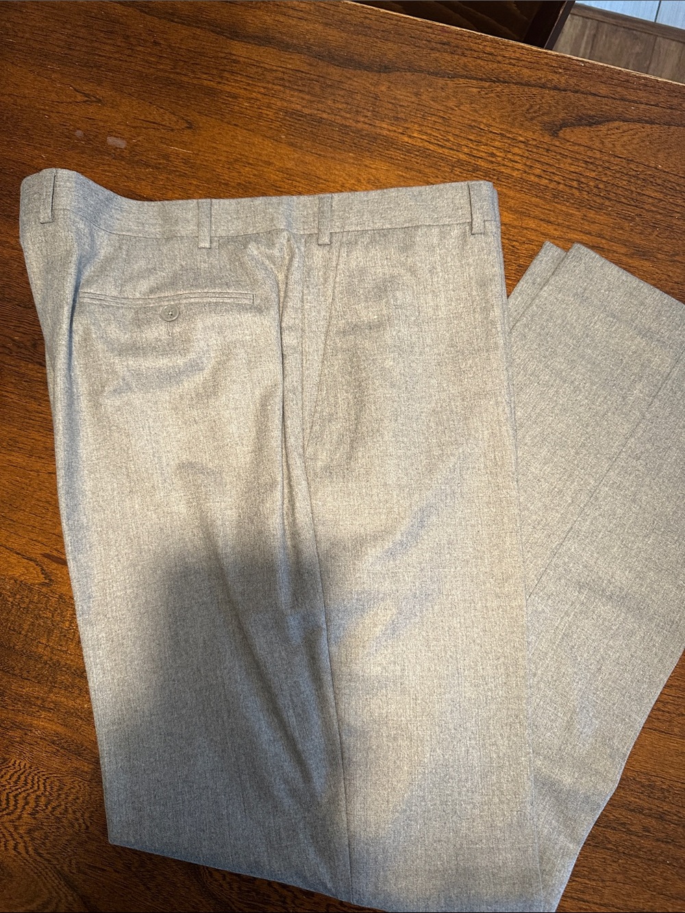 Santorelli Light Gray Men's Dress Pants - Tailored Flat Front